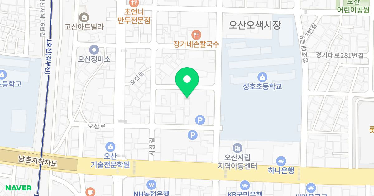 헬리오스 위치 지도 - 경기도 오산시 시장길 12-6