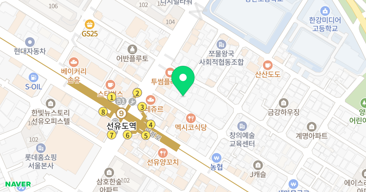 메이슨리치 선유 1동 위치 지도 - 서울특별시 영등포구 선유로51길 34