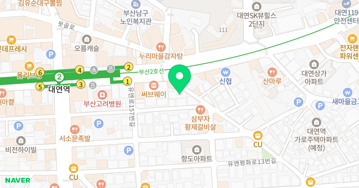 대경오피스텔 위치 지도 - 부산광역시 남구 수영로250번길 6