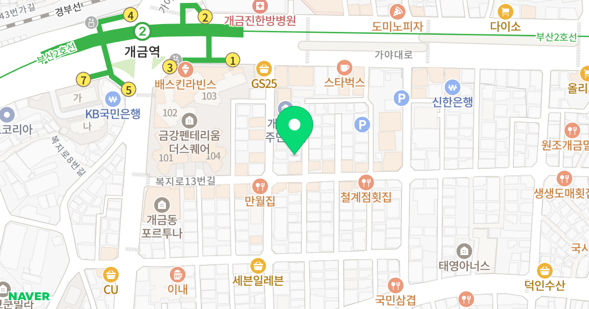 펜트 힐 위치 지도 - 부산광역시 부산진구 복지로13번길 33-5