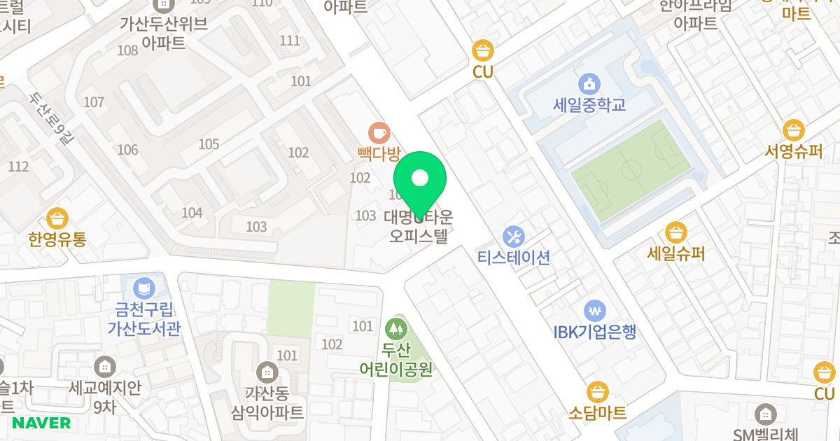 대명 U타운 위치 지도 - 서울특별시 금천구 가산로 89