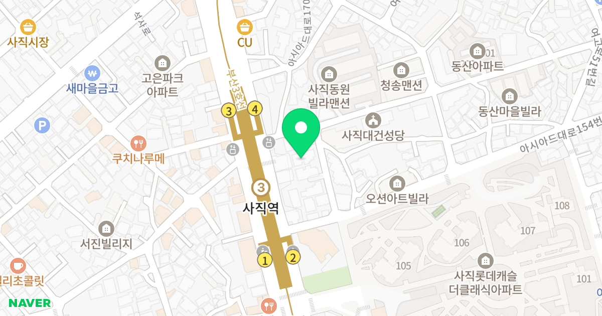 스테이인사직 위치 지도 - 부산광역시 동래구 아시아드대로164번가길 6