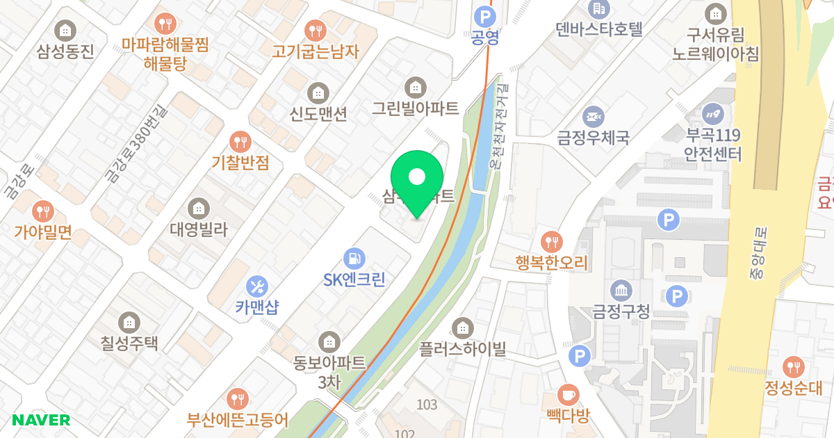 휴림아르페 위치 지도 - 부산광역시 금정구 구서온천천로 75