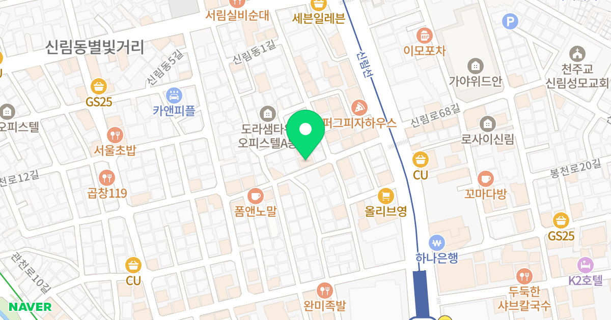 (1432-51) 위치 지도 - 서울특별시 관악구 신림로67길 16