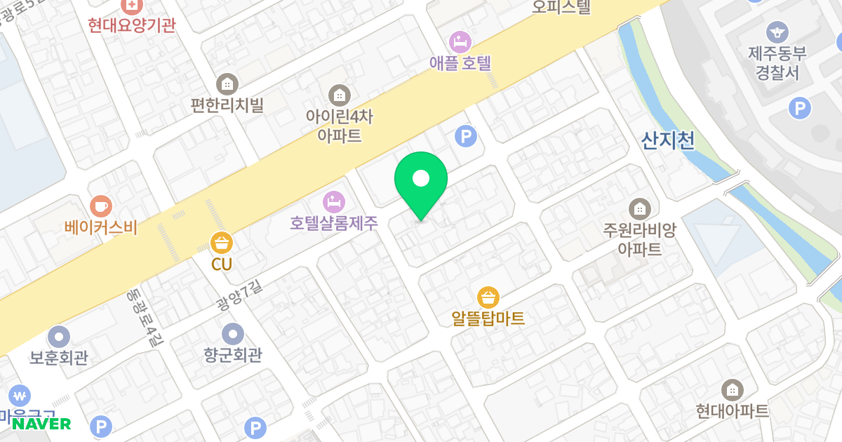 허니루체빌 위치 지도 - 제주특별자치도 제주시 광양7길 40