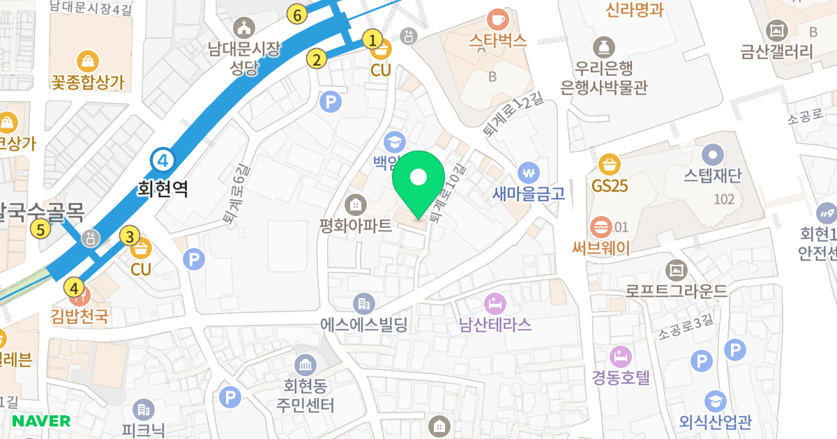 어반하임 위치 지도 - 서울특별시 중구 퇴계로10길 20-14