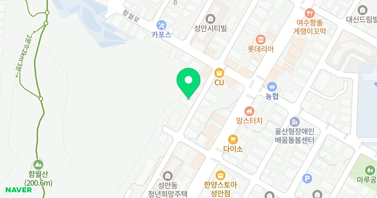 대신뷰 위치 지도 - 울산광역시 중구 함월13길 39