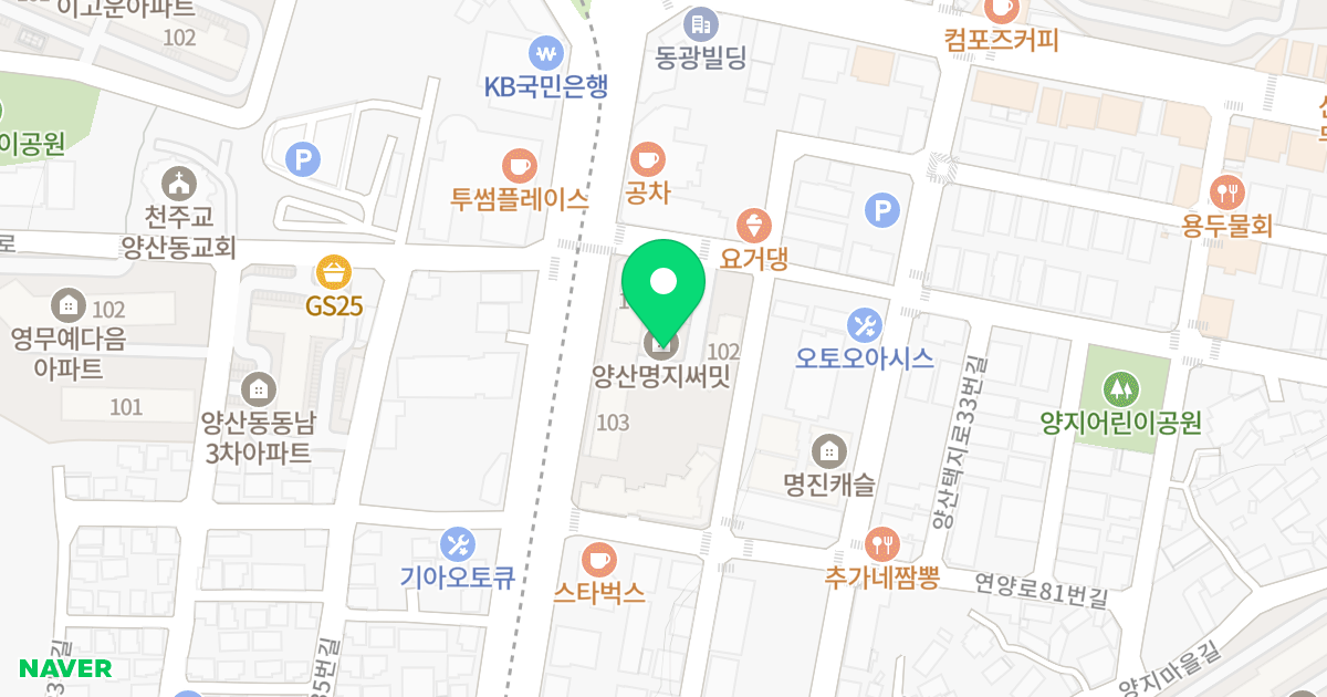 양산 명지써밋 주상복합 위치 지도 - 광주광역시 북구