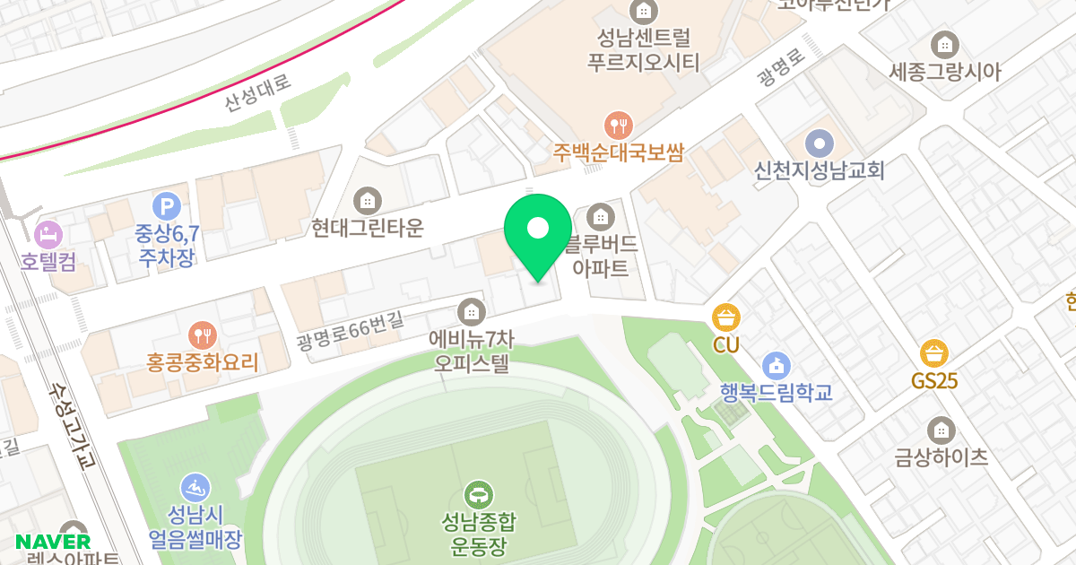 에클라트 휴 위치 지도 - 경기도 성남시 중원구 광명로82번길 6
