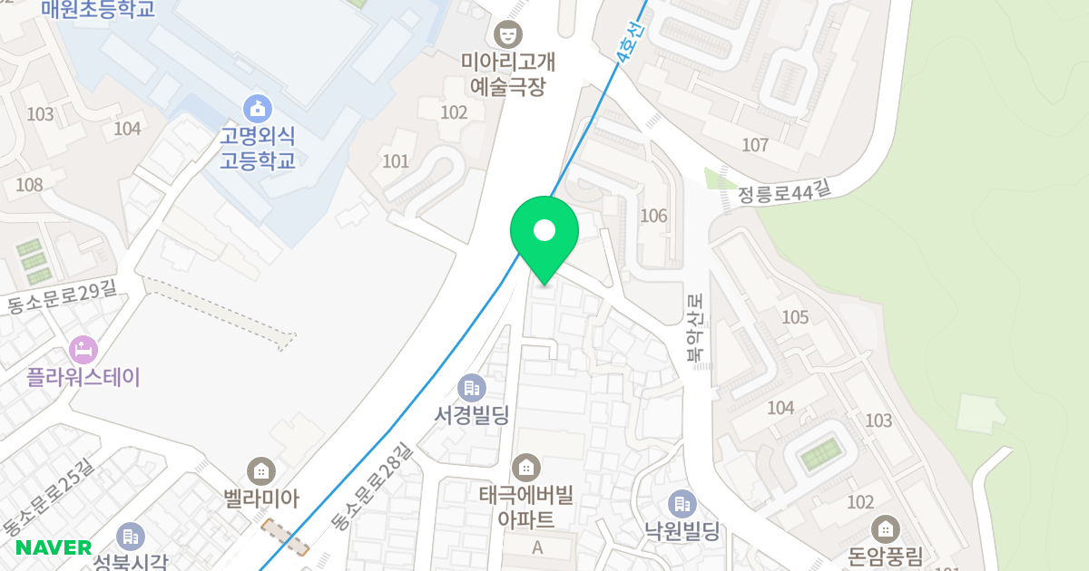 동선 예술인마을 위치 지도 - 서울특별시 성북구 동소문로26마길 64