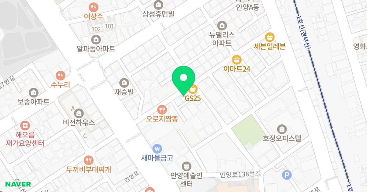 안양동 517-39 복합건물 위치 지도 - 경기도 안양시 만안구 안양로148번길 18
