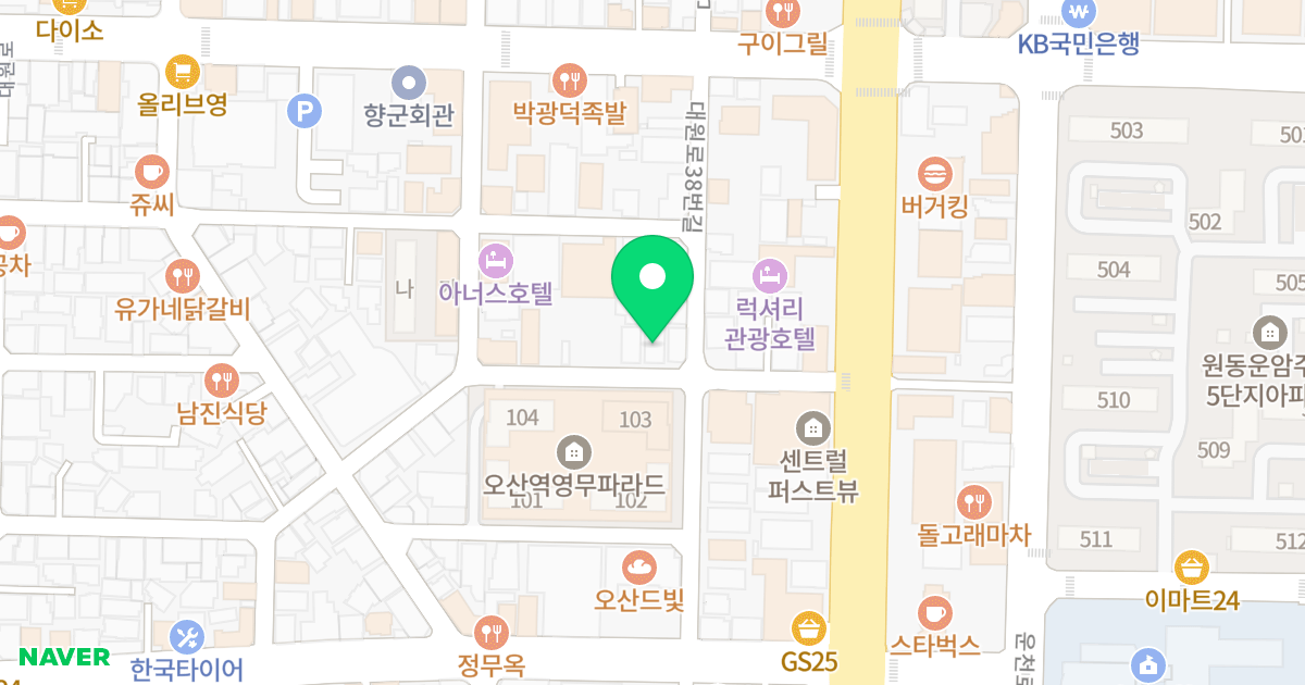 아침동산 위치 지도 - 경기도 오산시 오산로198번길 39