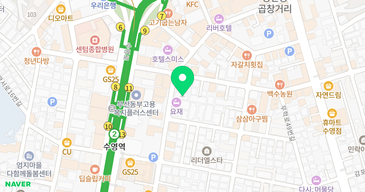 흑석푸른마을 위치 지도 - 부산광역시 수영구 무학로9번길 96