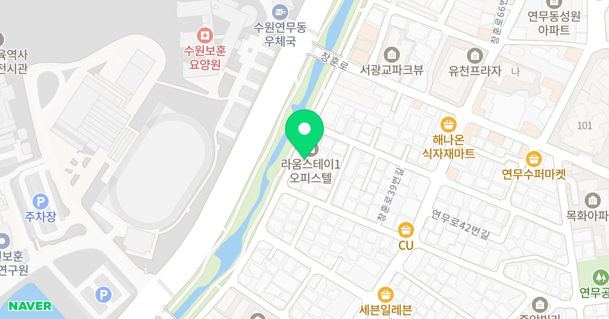 (216-41) 위치 지도 - 경기도 수원시 장안구 연무로56번길 38