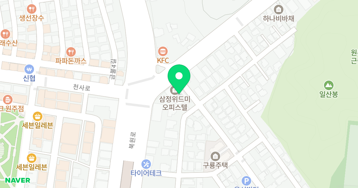 단계동 위드미 오피스텔 위치 지도 - 강원특별자치도 원주시 단구로 6