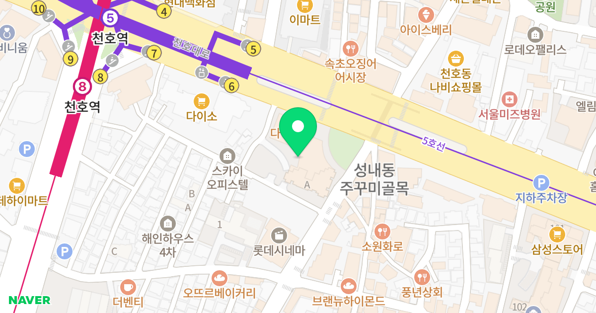 힐스테이트 천호역 젠트리스 위치 지도 - 서울특별시 강동구