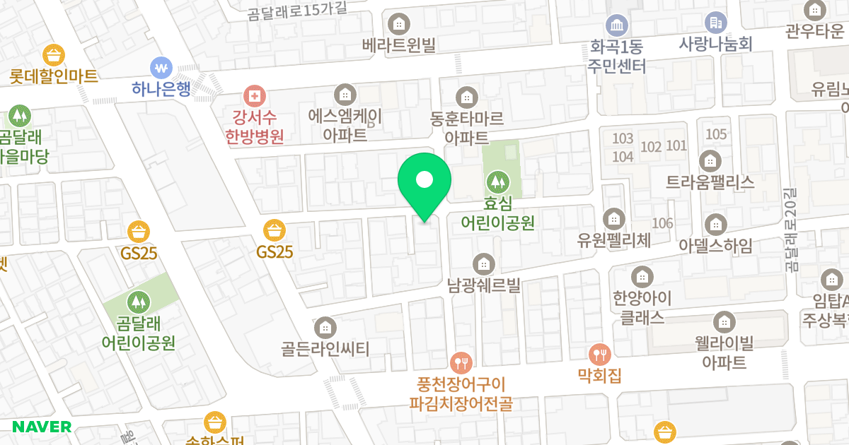 골든팰리스 위치 지도 - 서울특별시 강서구 곰달래로16길 22