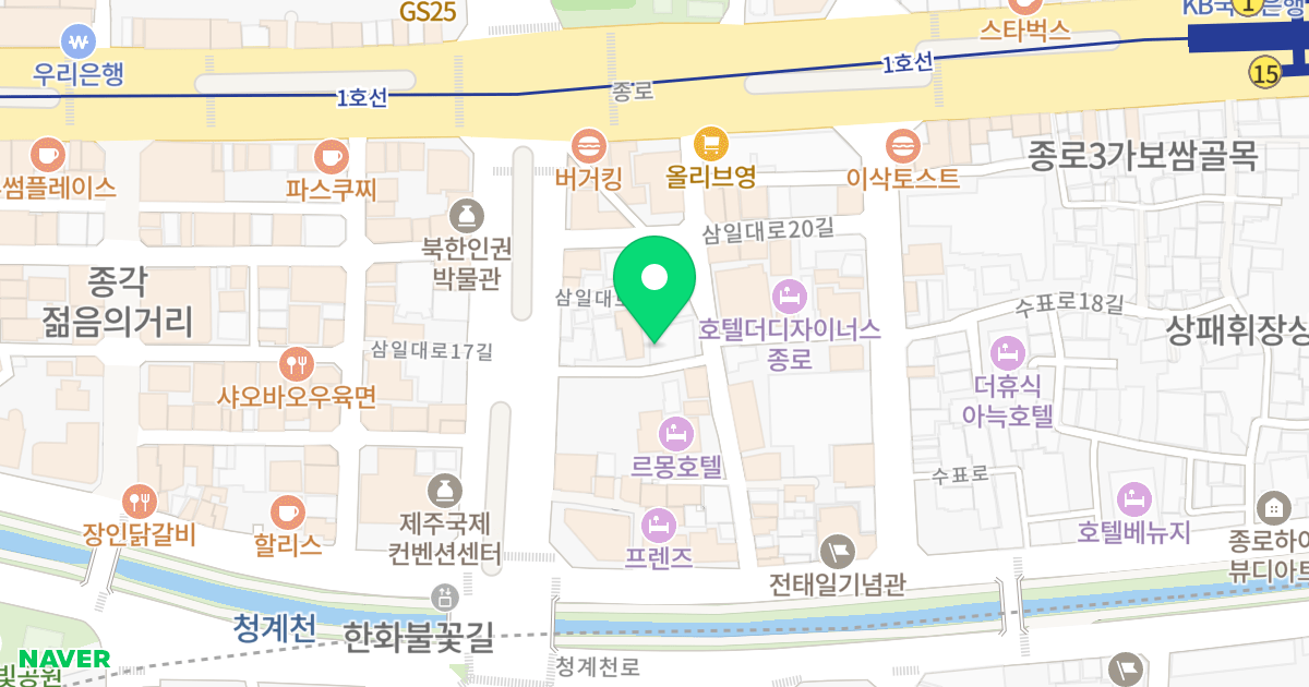 프라움스테이 위치 지도 - 서울특별시 종로구 종로16길 18