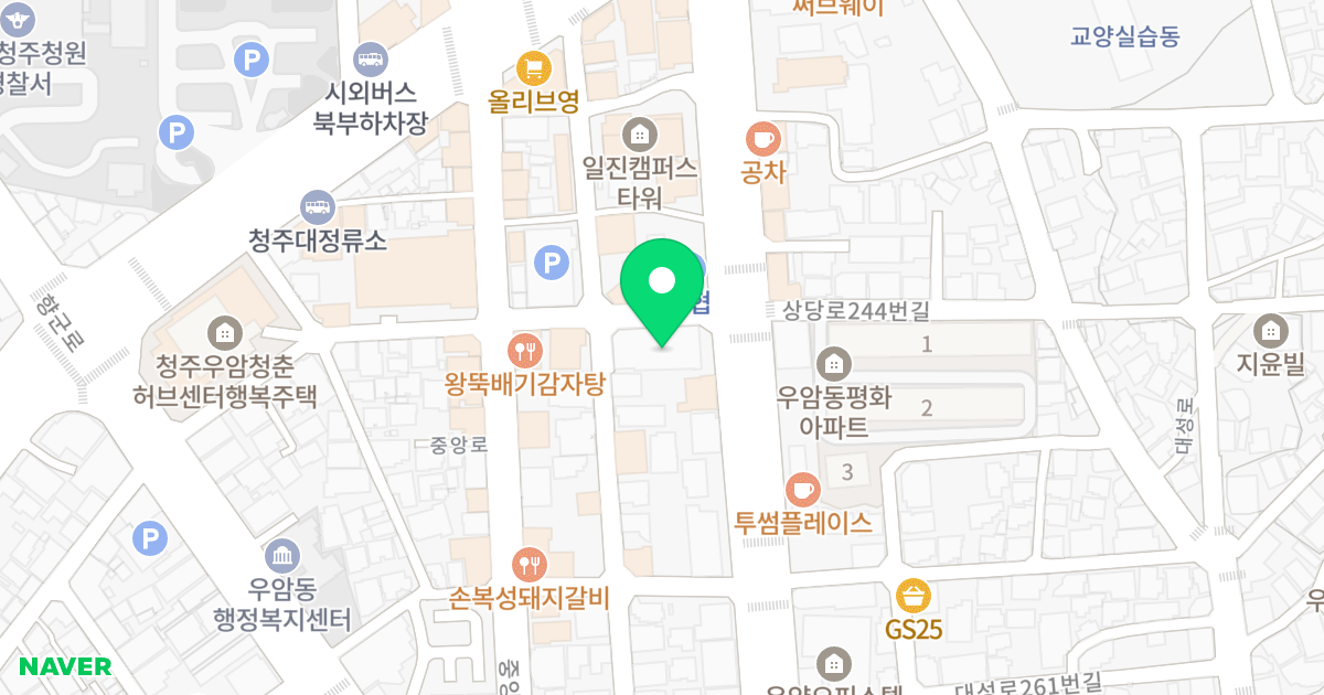 하이브레드 오피스텔 위치 지도 - 충청북도 청주시 청원구 상당로243번길 5