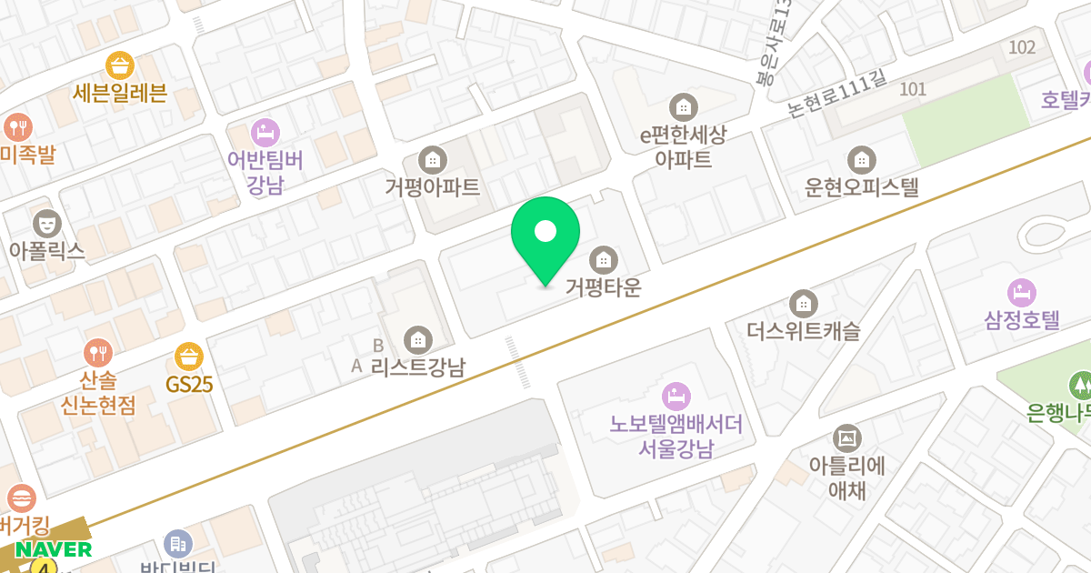 거평타운오피스텔 위치 지도 - 서울특별시 강남구 봉은사로 129