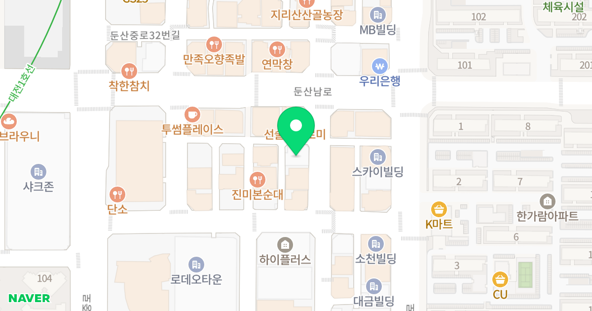 더 포레뷰 위치 지도 - 대전광역시 서구 문정로89번길 37