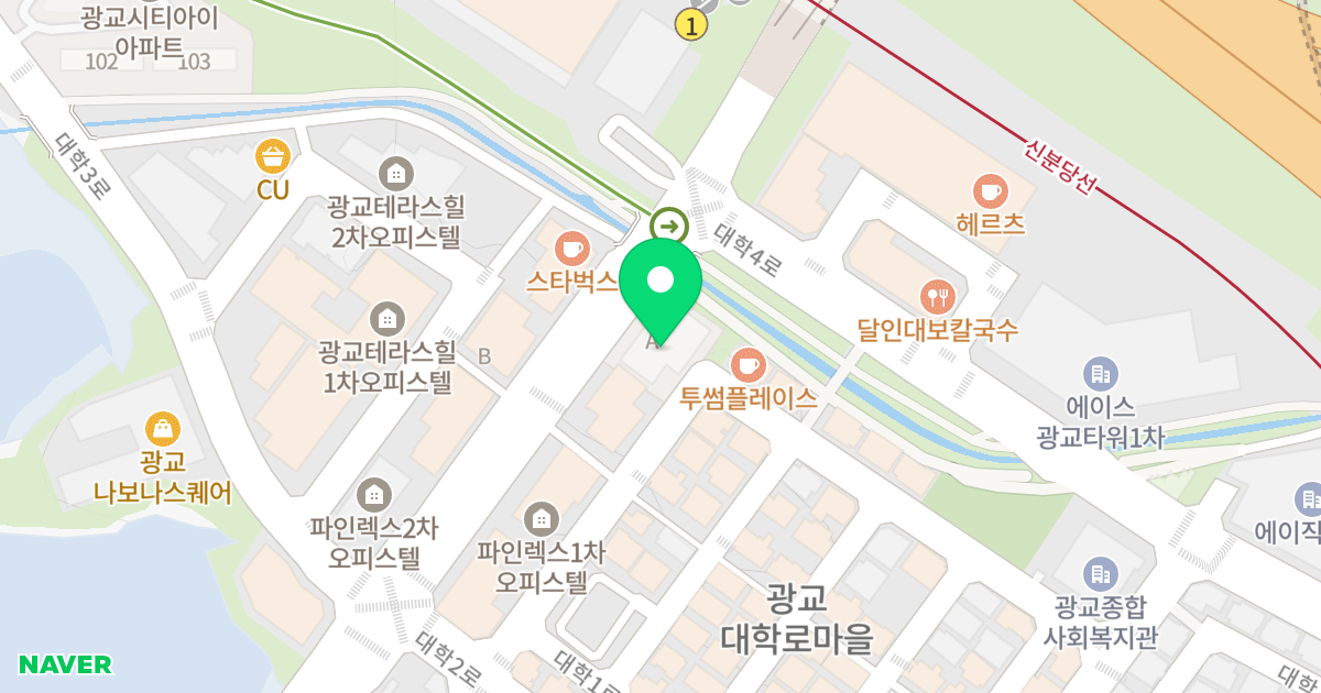 광교에코푸르지오시티 A동 위치 지도 - 경기도 수원시 영통구 대학로 48