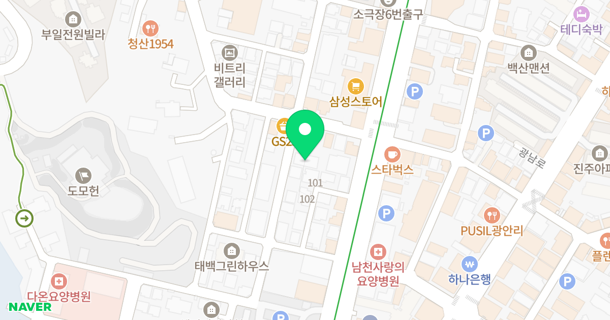 햇살마루 위치 지도 - 부산광역시 수영구 황령산로7번길 7