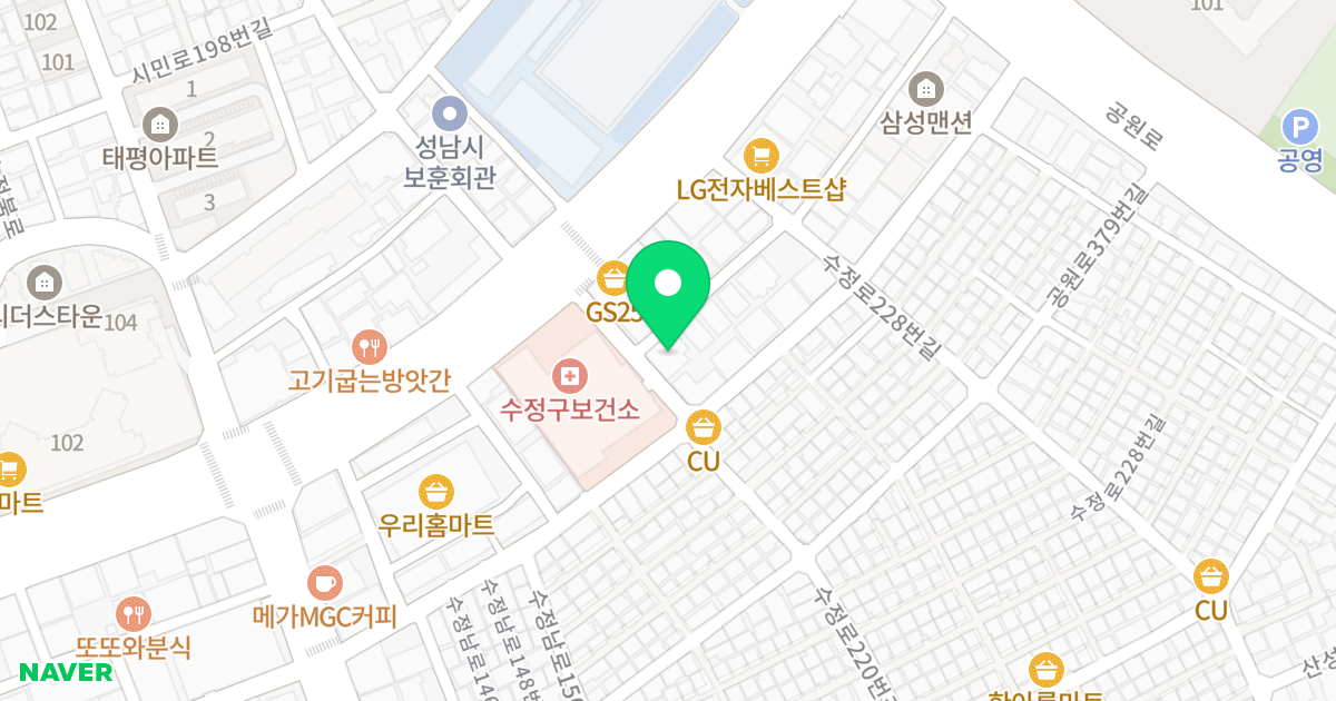 신성파크펠리스 위치 지도 - 경기도 성남시 수정구 수정로220번길 5