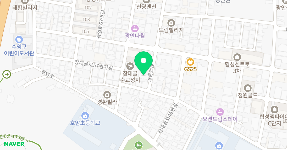 포레스테이 위치 지도 - 부산광역시 수영구 장대골로 51-14