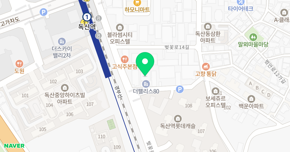 THE PALACE80 위치 지도 - 서울특별시 금천구 벚꽃로12길 5