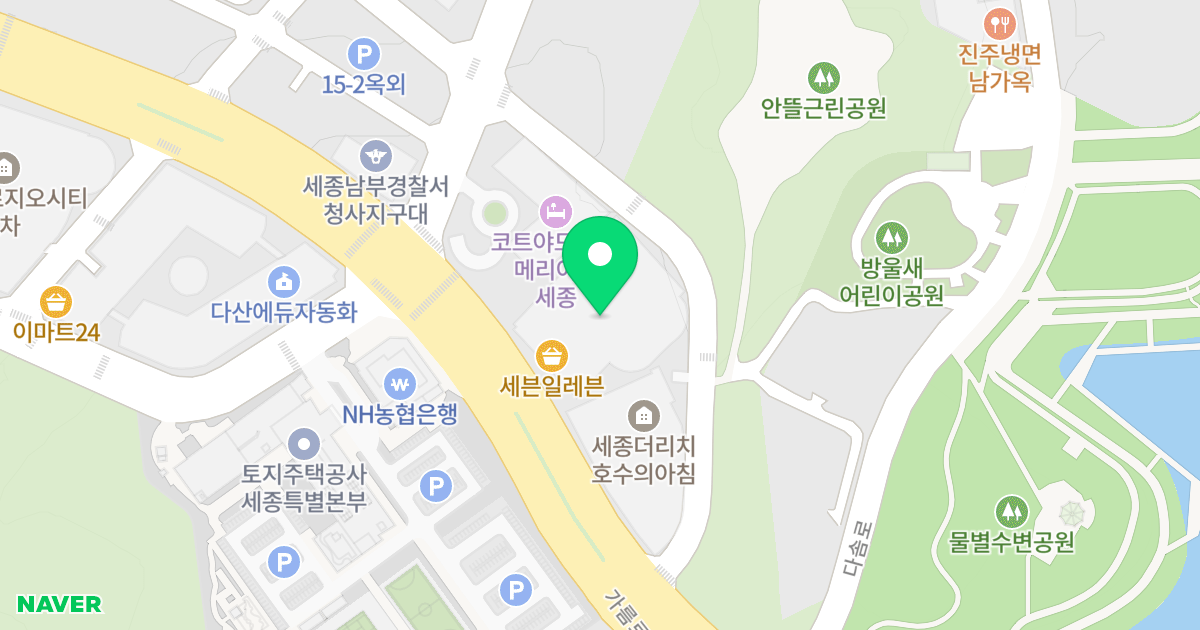 2차푸르지오시티 위치 지도 - 세종특별자치시  가름로 255-21