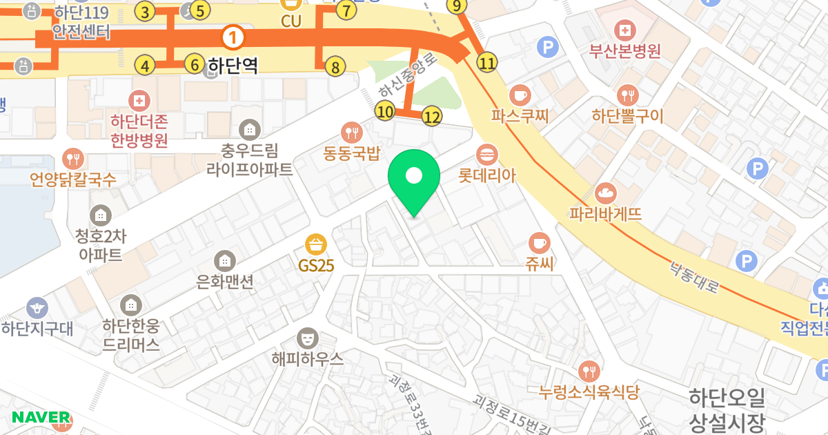 듀크빌 위치 지도 - 부산광역시 사하구 낙동대로457번안길 3