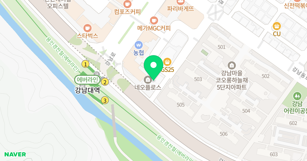 네오플로스 위치 지도 - 경기도 용인시 기흥구 중부대로 583