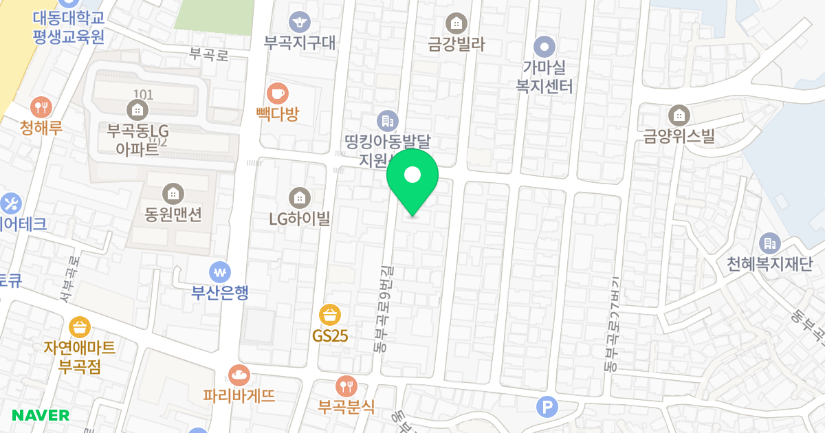 상우다솜빌 위치 지도 - 부산광역시 금정구 동부곡로9번길 24-1