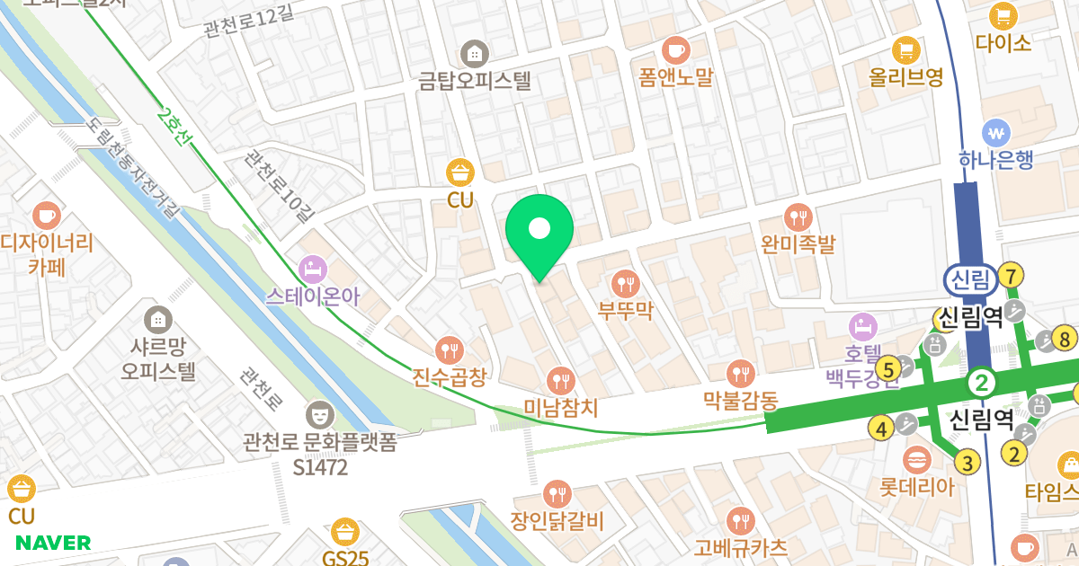 (1433-227) 위치 지도 - 서울특별시 관악구 신림로65길 43