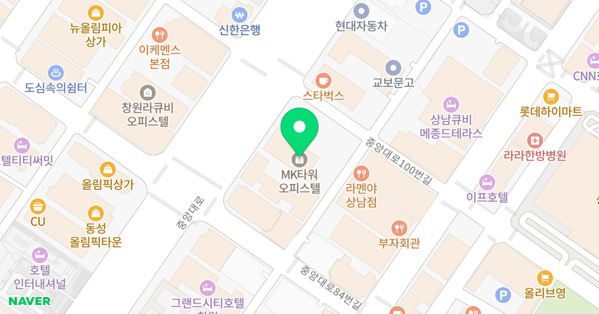 엠케이오피스텔 위치 지도 - 경상남도 창원시 성산구 중앙대로 94