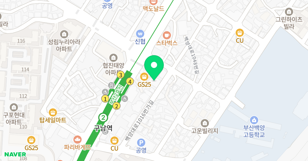 다우팰리스 위치 지도 - 부산광역시 북구 백양대로1016번가길 29
