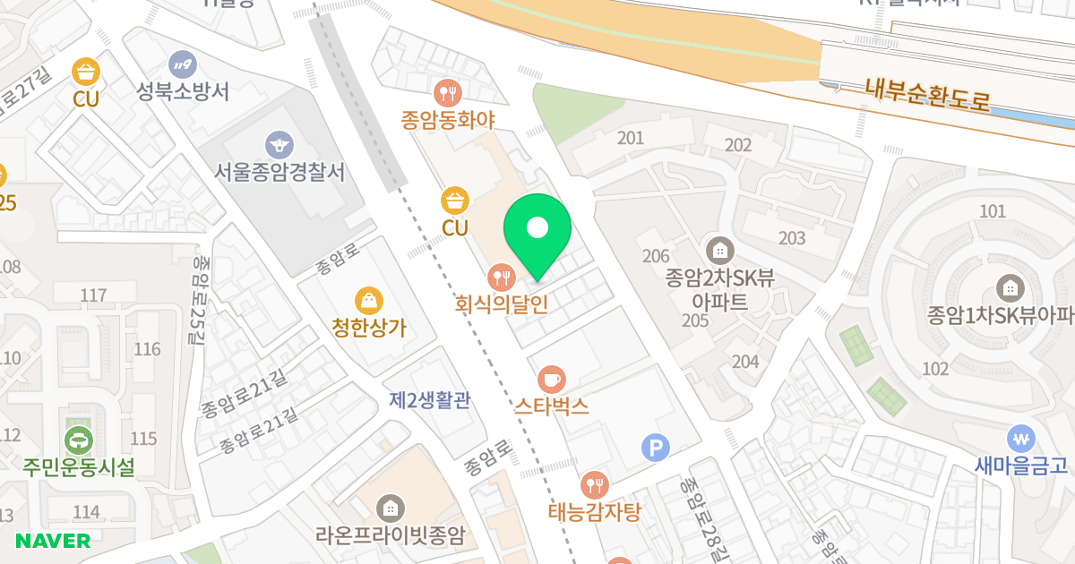 (3-595) 위치 지도 - 서울특별시 성북구 종암로 126-5