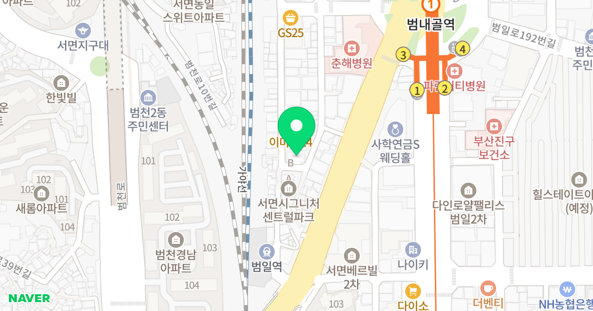 서면 시그니처 센트럴파크Ⅱ 위치 지도 - 부산광역시 부산진구 신천대로71번길 77