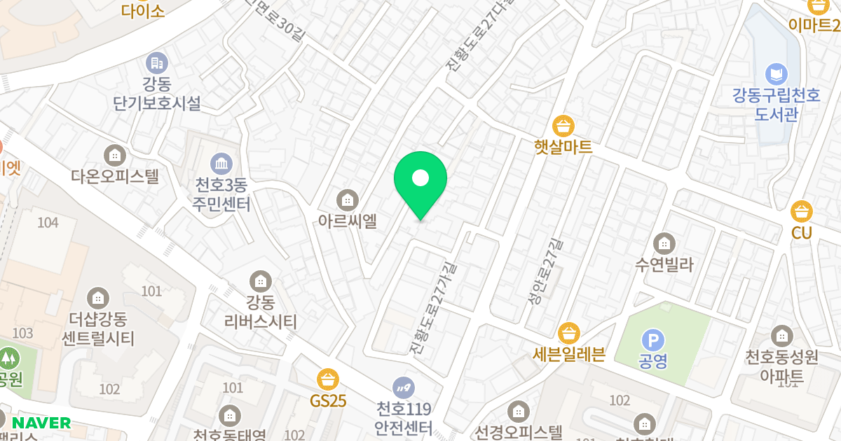 펠리체65 위치 지도 - 서울특별시 강동구 진황도로27가길 29