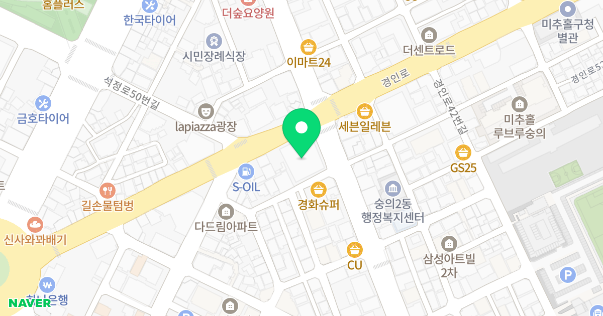 이안 테라리움 제물포 위치 지도 - 인천광역시 미추홀구 경인로 26