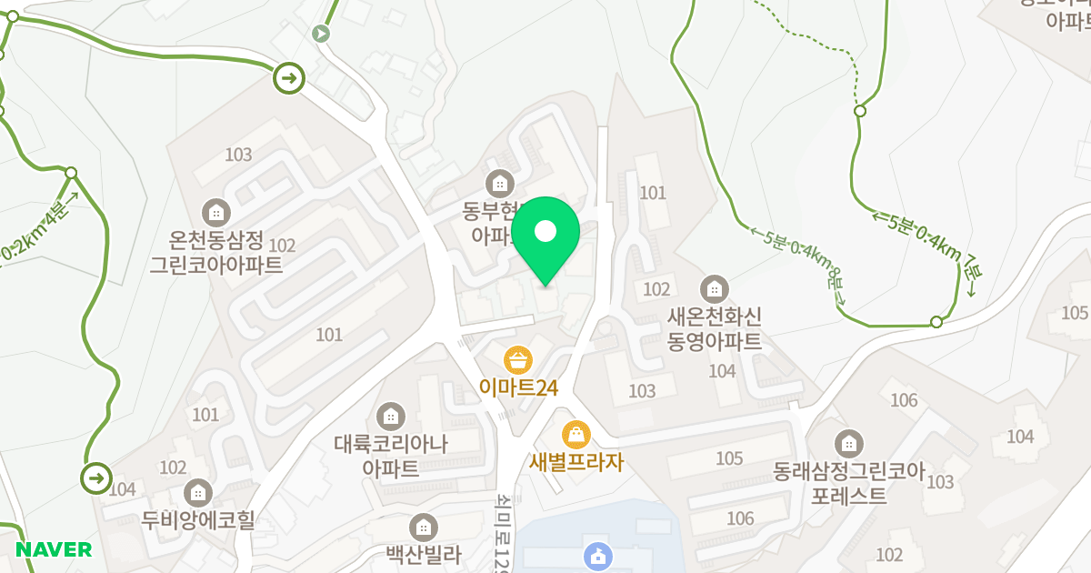 코리노파크빌리지 위치 지도 - 부산광역시 동래구 쇠미로129번길 62-23