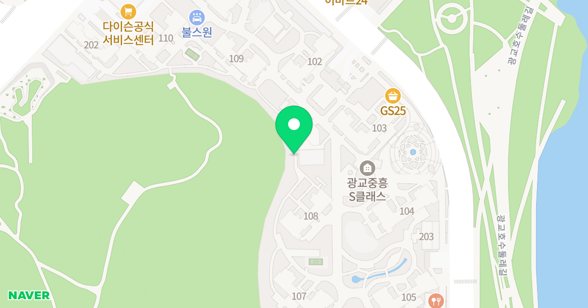 광교중흥에스클래스 위치 지도 - 경기도 수원시 영통구 광교호수공원로 277