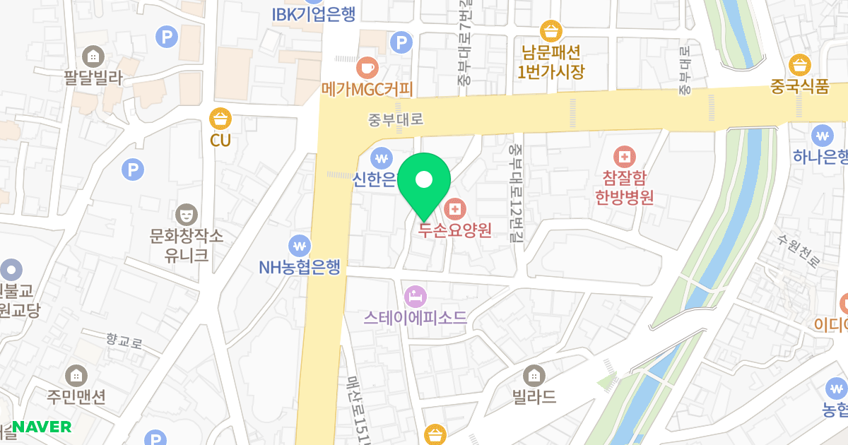레오하이츠빌 위치 지도 - 경기도 수원시 팔달구 중부대로10번길 15