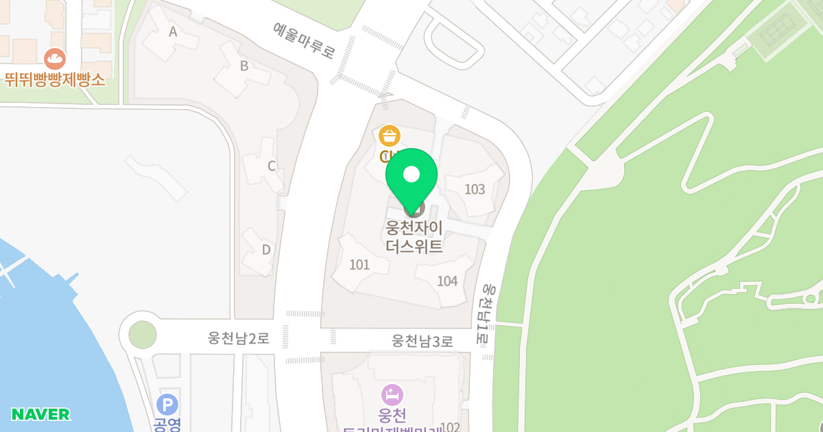 웅천자이더스위트 위치 지도 - 전라남도 여수시 웅천남1로 8