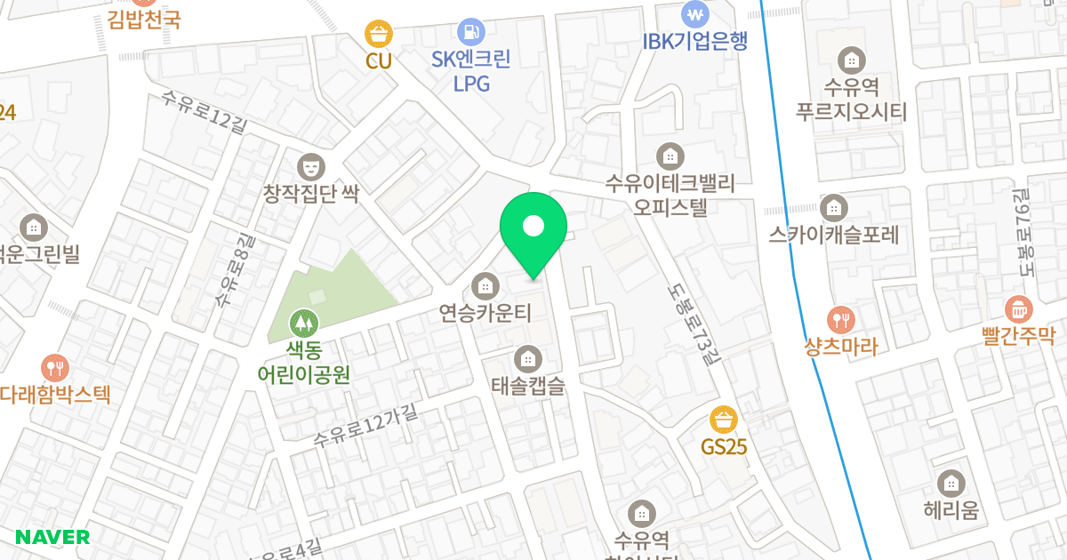 갤러리빌 위치 지도 - 서울특별시 강북구 도봉로71가길 43