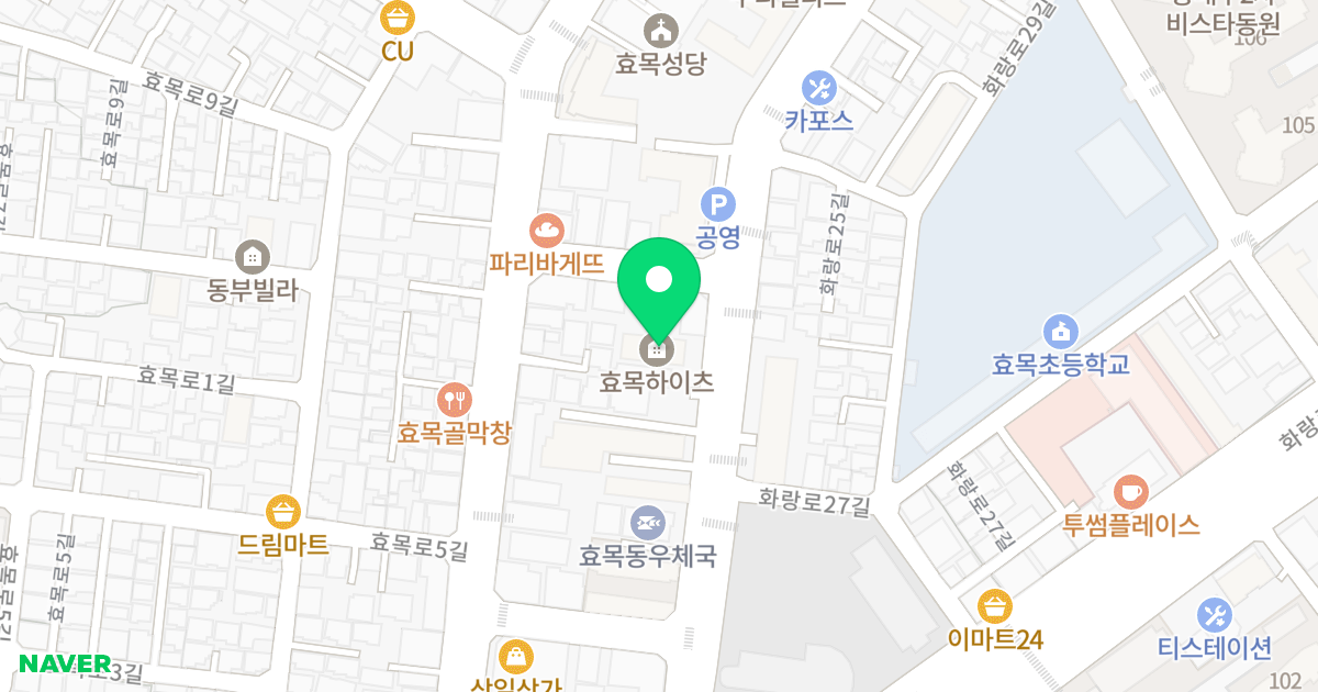 효목하이츠 위치 지도 - 대구광역시 동구 화랑로25길 23