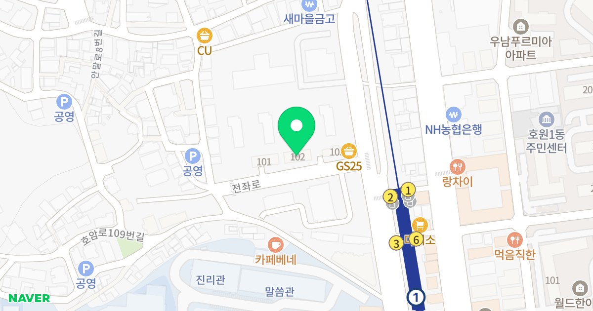 휴엘리시안 위치 지도 - 경기도 의정부시 전좌로 4