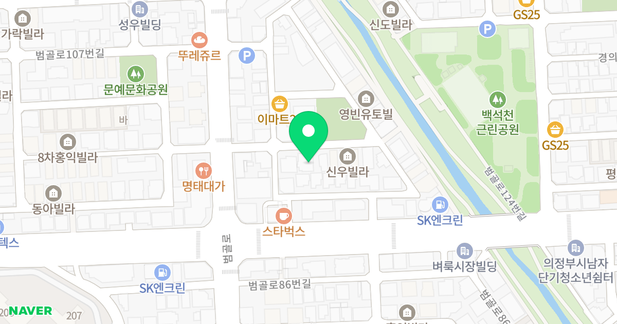 더캐슬 위치 지도 - 경기도 의정부시 범골로98번길 7-6