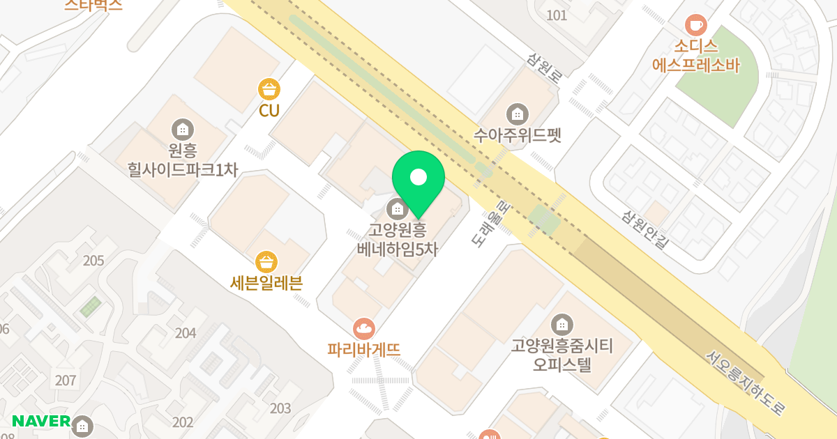 원흥 베네하임5차 위치 지도 - 경기도 고양시 덕양구 도래울로 111